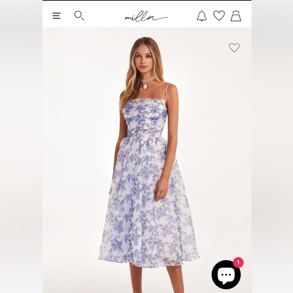Milla Hydrangea Midi Dress